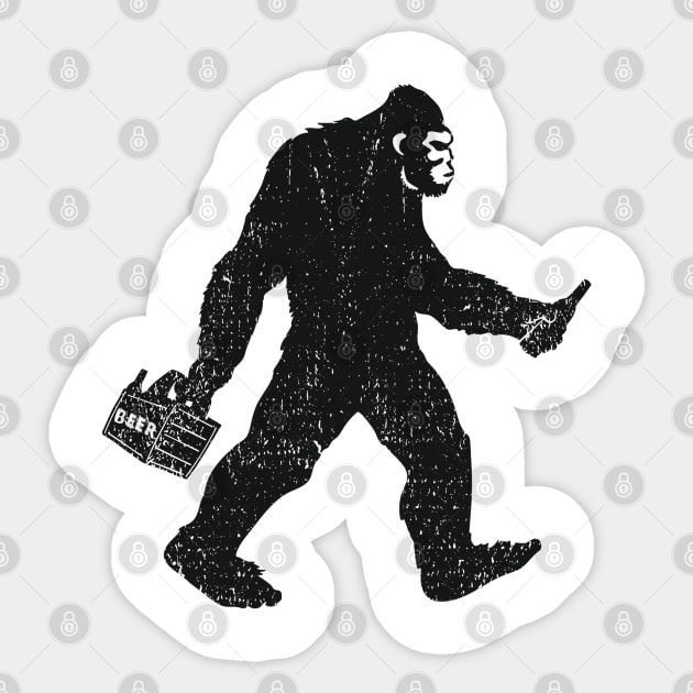 Bigfoot Beer Run Weekend Drinking Humor Sticker by Anticorporati